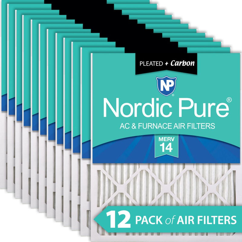 10x15x1 MERV 14 Plus Carbon AC Furnace Filters 12 Pack