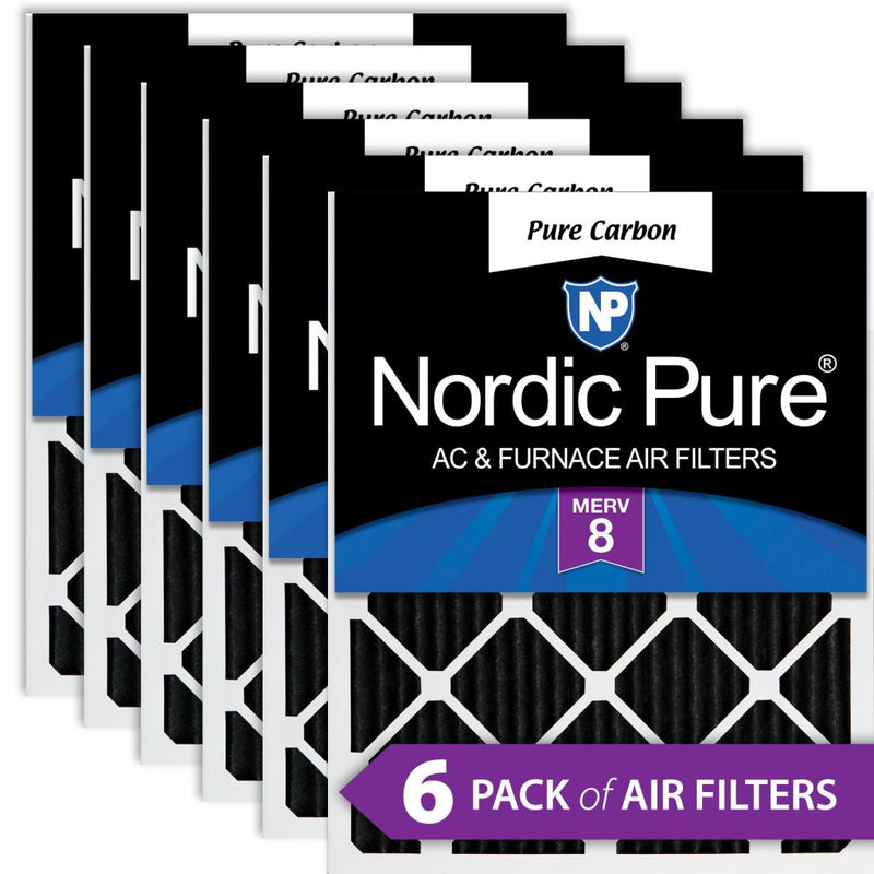 10x20x1 Pure Carbon Pleated Odor Reduction Furnace Air Filters 6 Pack