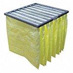 Pocket Air Filter, 12x24x30, MERV 14, Yellow, Synthetic, Number of Pockets: 5